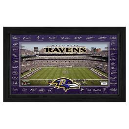 Highland Mint - Baltimore Ravens 12" x 20" 2025 Signature Gridiron Panoramic Framed Photo - Multicolor