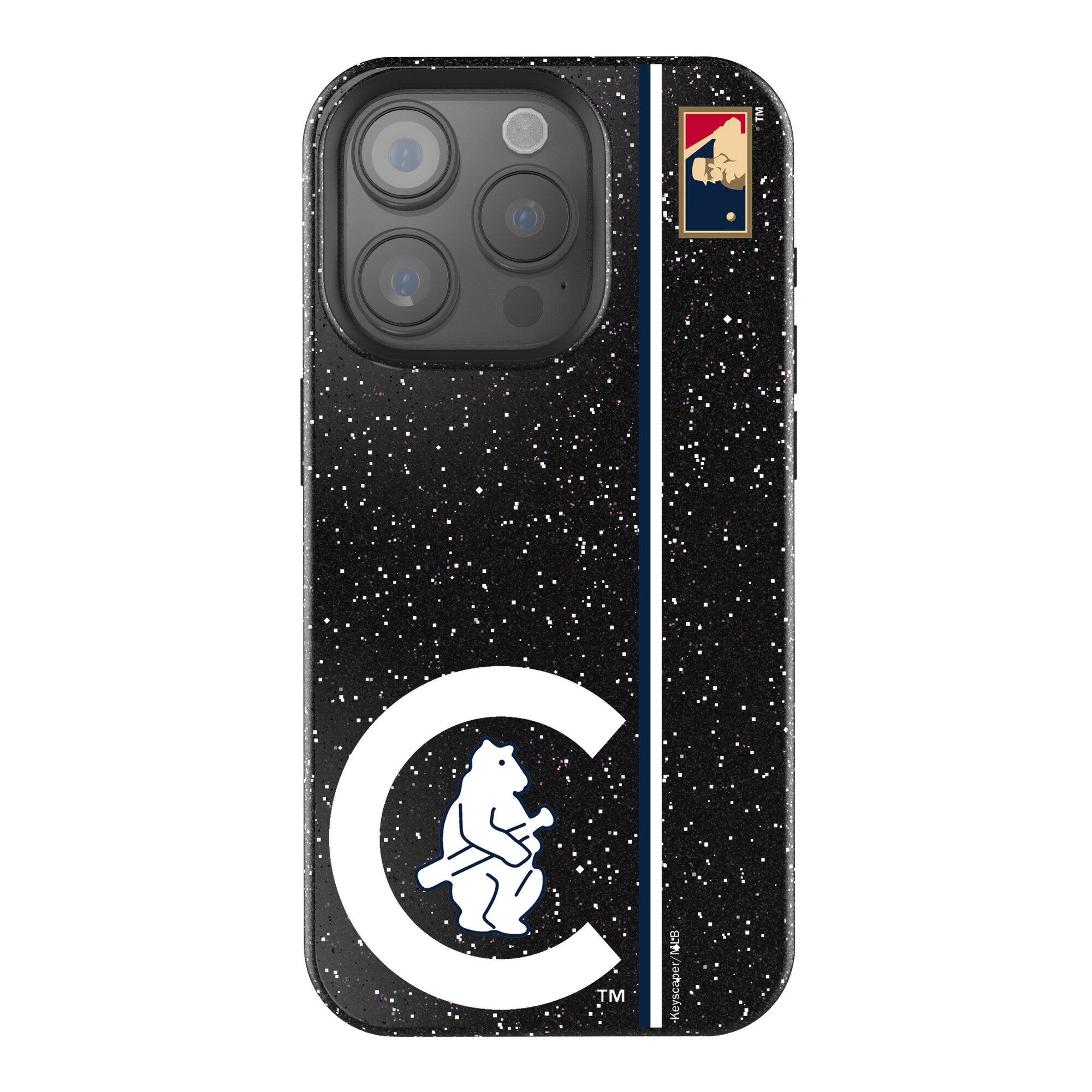 Keyscaper - MLB - Chicago Cubs 1911 Logo iPhone Bling Case - 16 Pro Max - Black