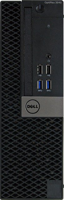 Front. Dell - Refurbished OptiFlex 3040 Desktop - Intel Core i5 - 16GB Memory - 256GB SSD - Black.