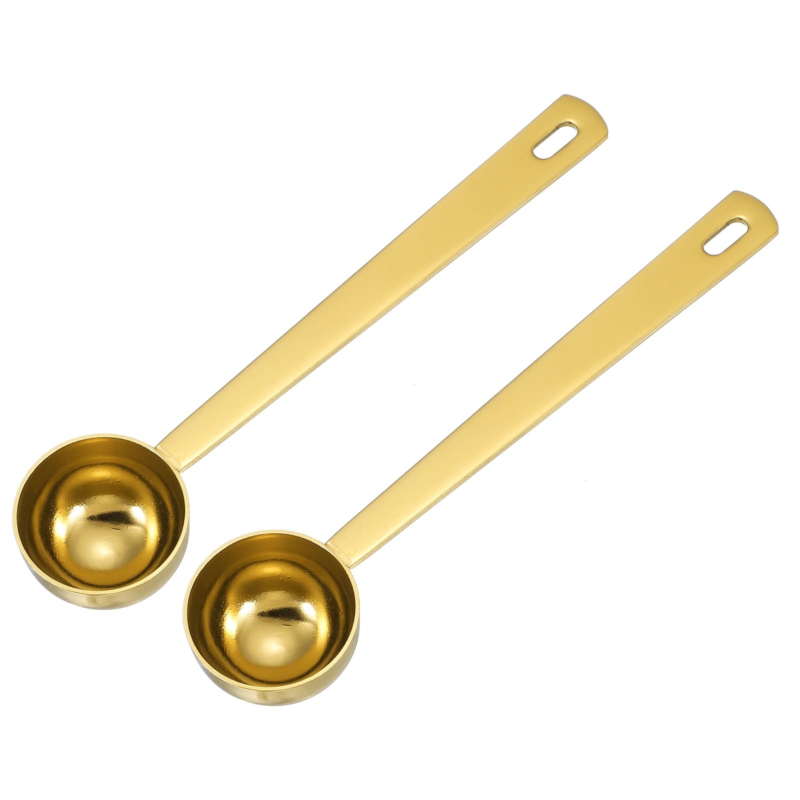 Unique Bargains - 2pcs Measuring Spoon, 10ml Long Handle Table Scoop Teaspoon for Coffee Tea Sugar Cooking Baking - Gold price history on PriceWatchPro