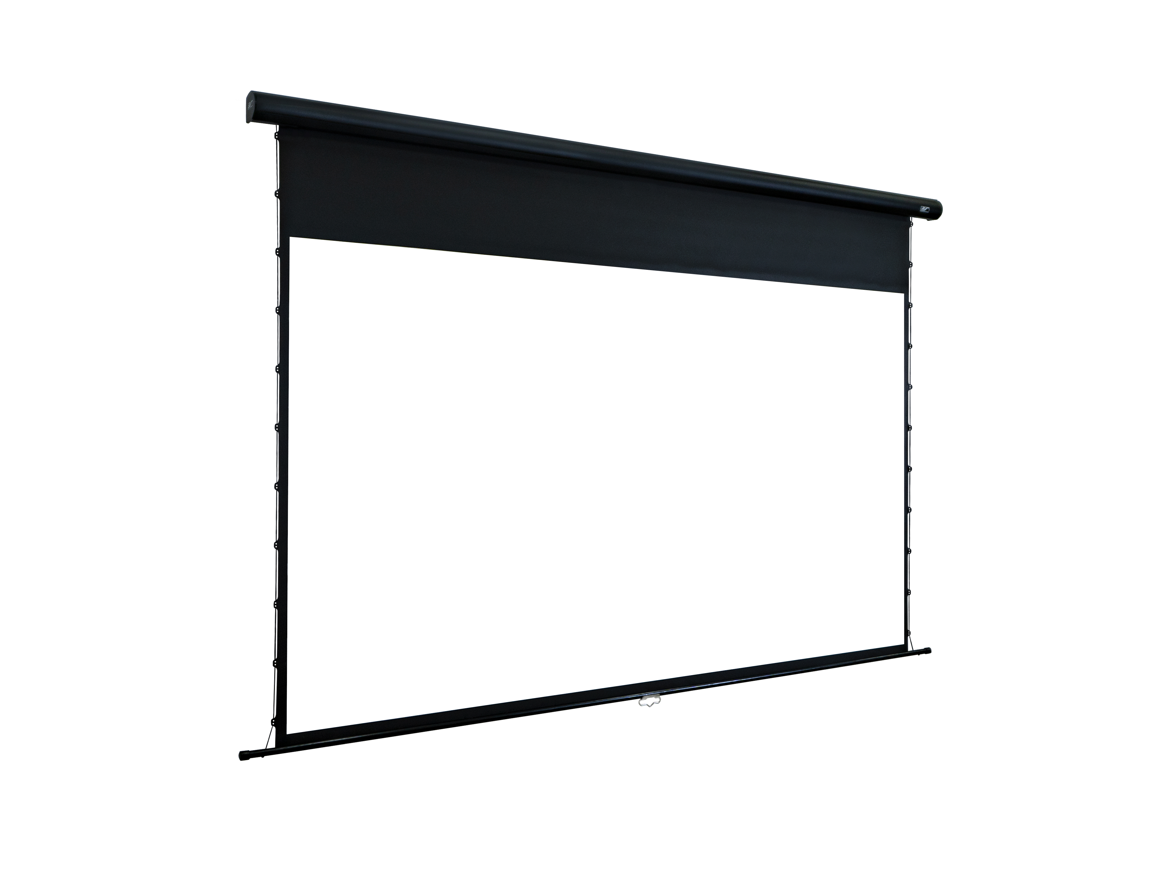 Angle View: Elite Screens 125" Yard Master Manual Tension Series Screen - Black