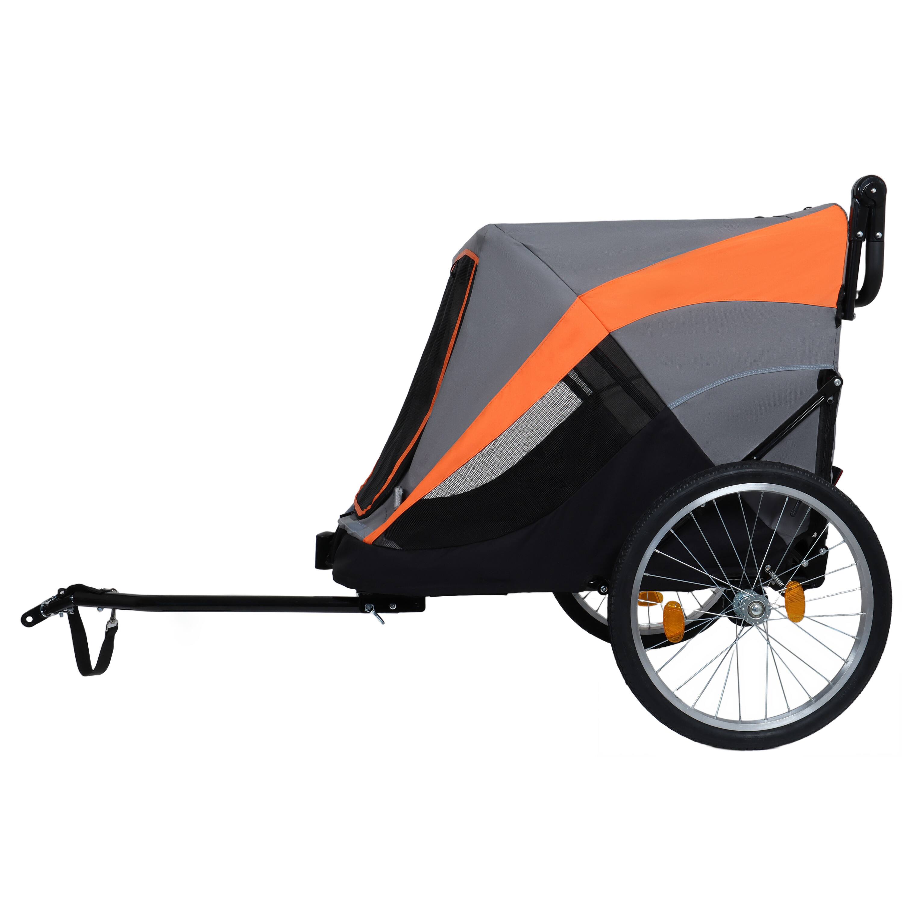Alt View 4. Siljoy - 100 lb Capacity Pet Bike Trailer & Push Cart, 2-in-1 Convertible Transport with Storage Pockets & Quick Release Wheels.