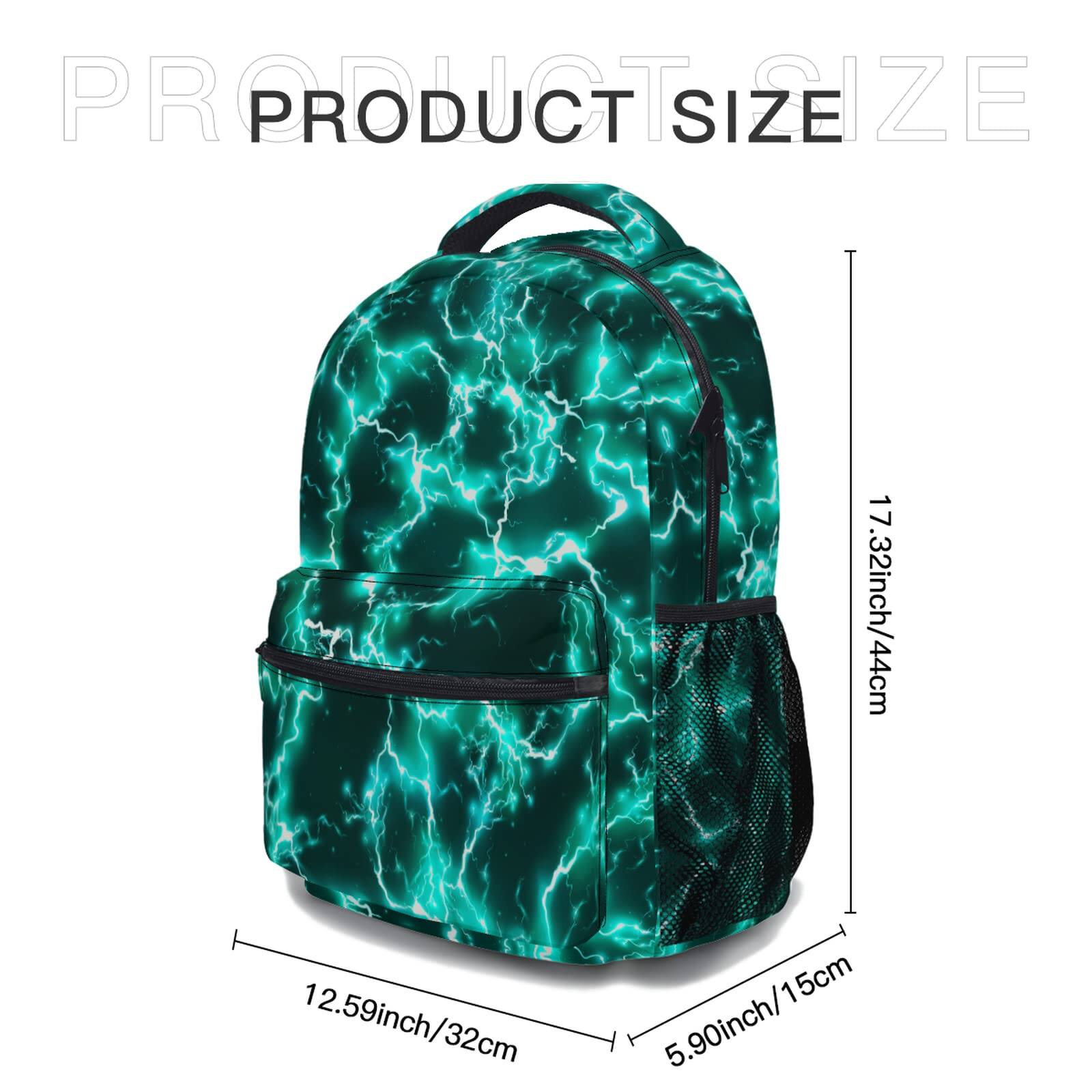 Alt View 5. Cozy Serene - Teal Backpack For Cool Lightning Durable Casual Basic Bookbag Green Lightweight School Bag Teens Students Travel Daypack - Soccer.