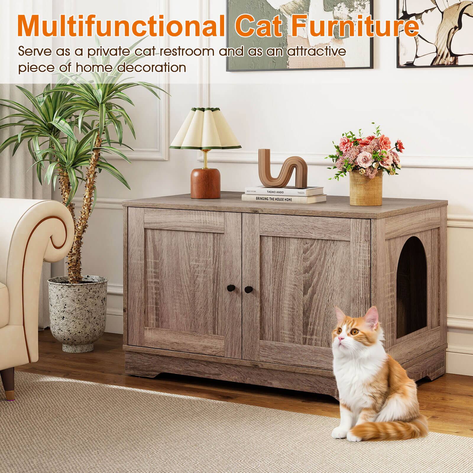 Multifunctional Cat Furniture  
Serve as a private cat restroom and as an attractive piece of home decoration
