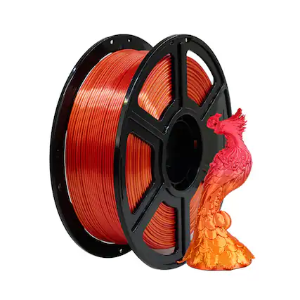 Front. Flashforge - PLA Silk Rainbow 3D Printer Filament-1.75mm-1kg (2.2 lbs) Spool - Gold&Red.