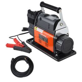 VEVOR - 12V Heavy Duty Air Compressor,Auto-Stop Portable Tire Inflator with LCD Digital Display,7.14 CFM 150PSI Offroad Air Pump - Orange;Black