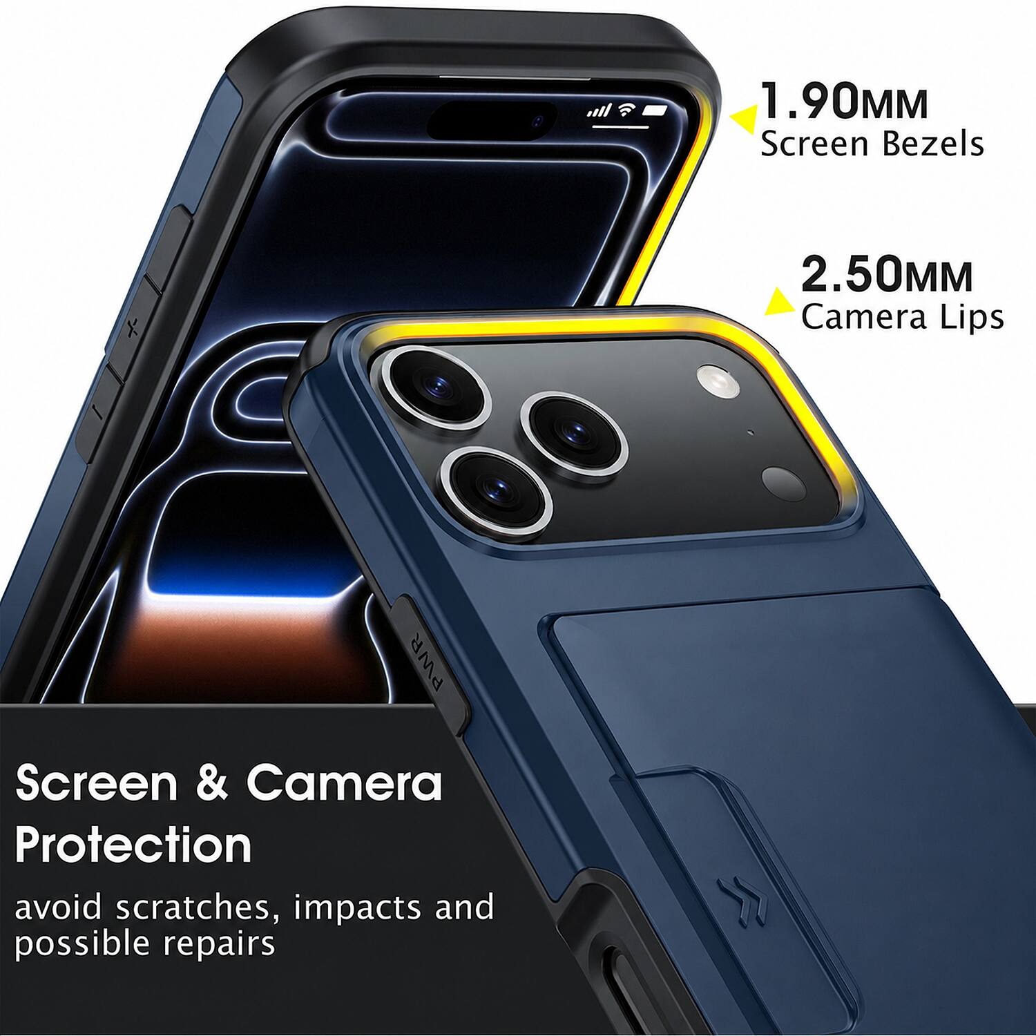 1.90MM Screen Bezels  
2.50MM Camera Lips  
Screen & Camera Protection  
avoid scratches, impacts and possible repairs
