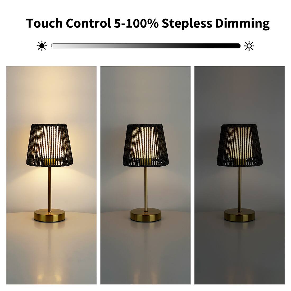 Touch Control 5-100% Stepless Dimming