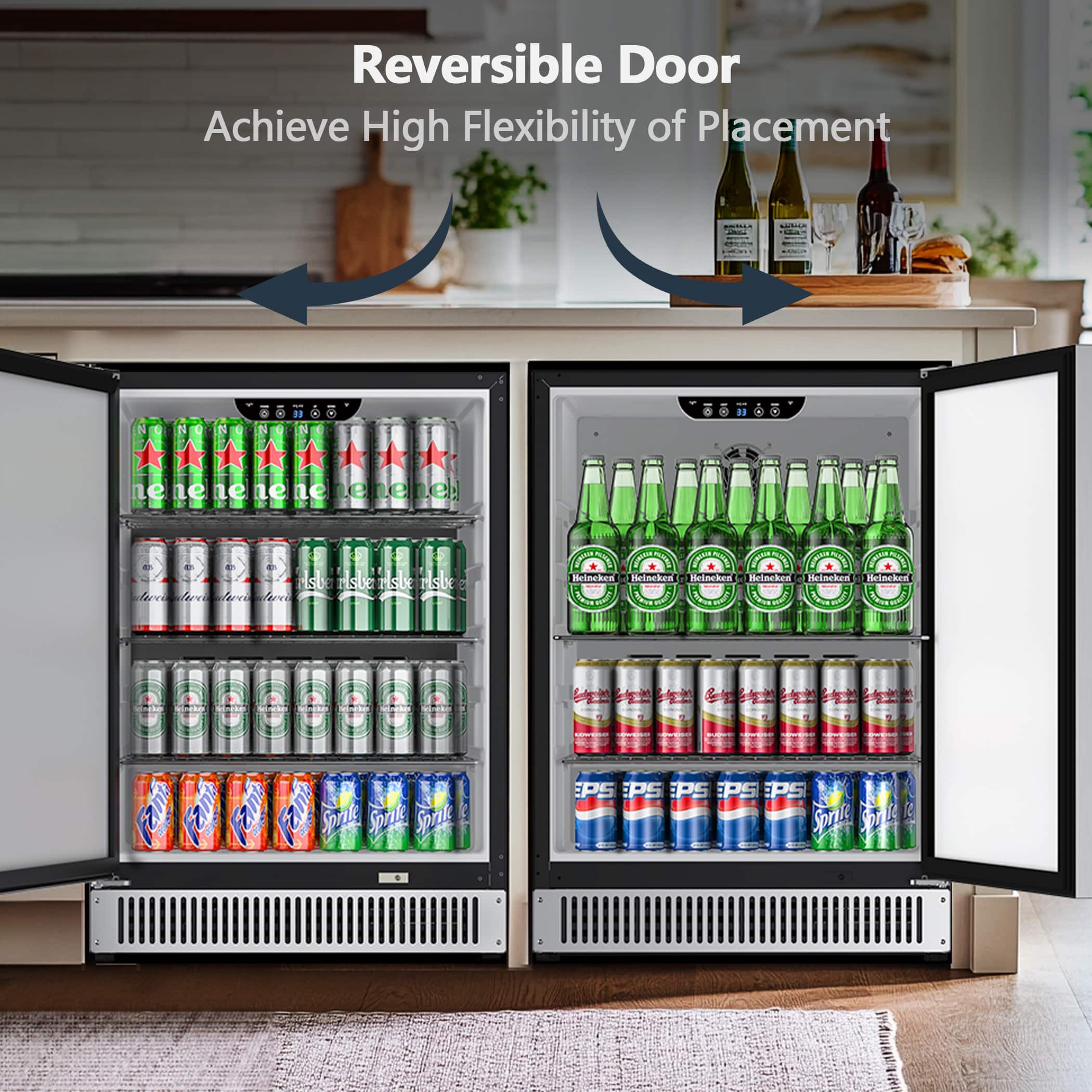 Coolski Outdoor Refrigerator 24 Inch Under Counter Beverage Fridge