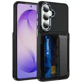 Dteck - RFID Wallet Case for Samsung Galaxy S26, Shockproof Drop Protection Cover with Hidden Card Slot and Kickstand - Black