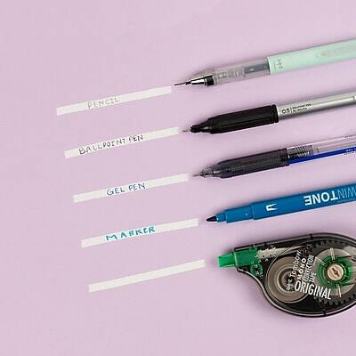 PENCIL  
BALLPOINT PEN  
GEL PEN  
MARKER  
TOMBOW MONO  
CORRECTION TAPE  
ORIGINAL