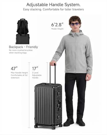 LUGGEX 30 Inch Checked Luggage with TSA Lock, Aluminum Frame LUGGEX 30 Inch Checked Luggage with TSA Lock, Aluminum Frame