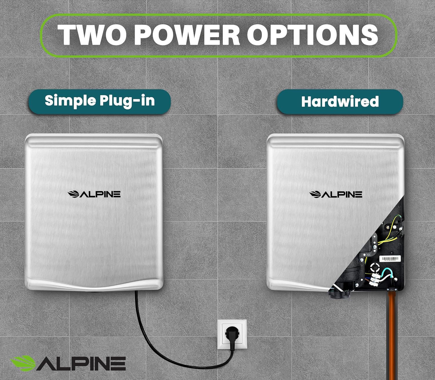 TWO POWER OPTIONS
Simple Plug-in
Hardwired
ALPINE
ALPINE
ALPINE