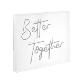 Jonathan Y - Better Together 23.63" X 20" Contemporary Glam Acrylic Box USB Operated LED Neon Light - White