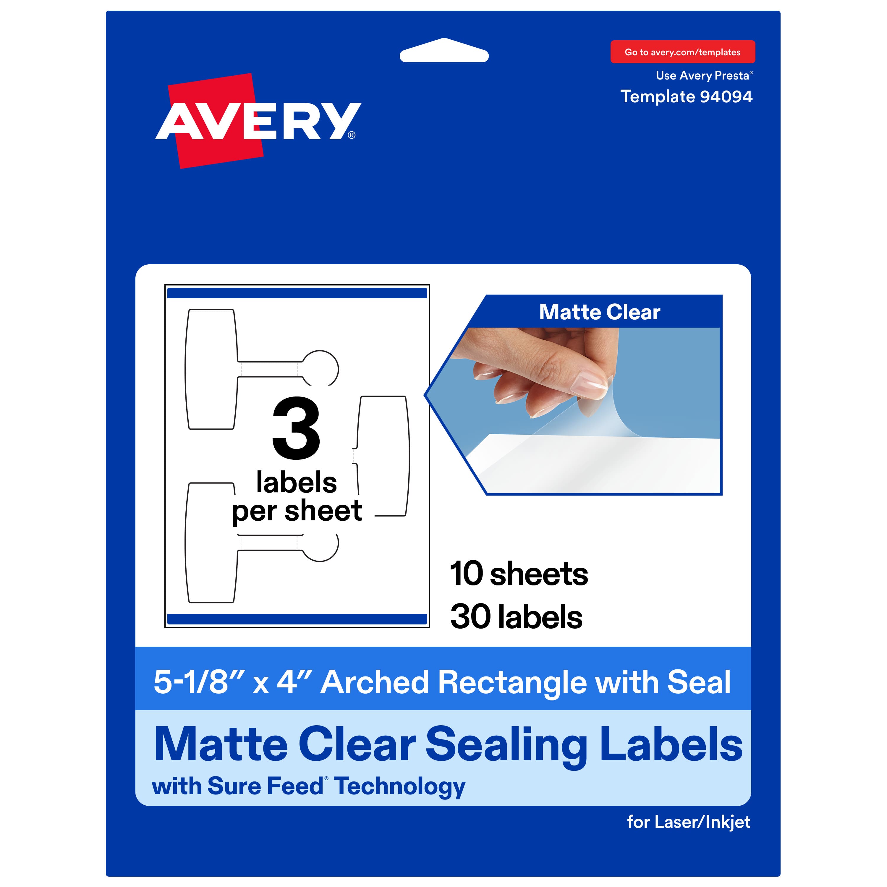 "Avery - Avery® Sealing Labels, 5-1/8"" x 4"", Matte Film, 30 Total - Clear" price history on PriceWatchPro
