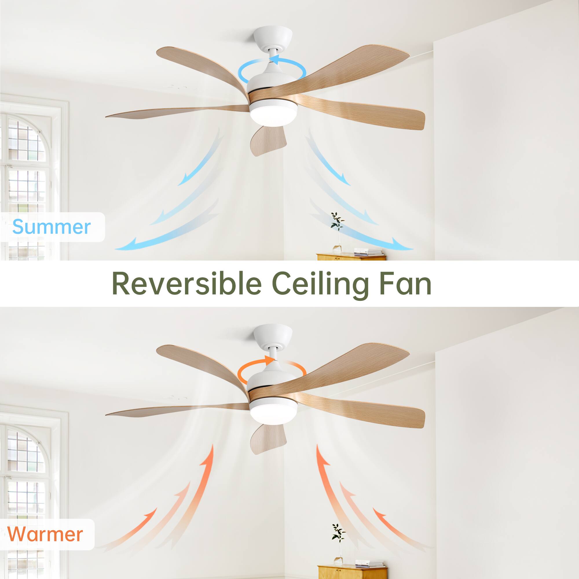 Summer Reversible Ceiling Fan Warmer