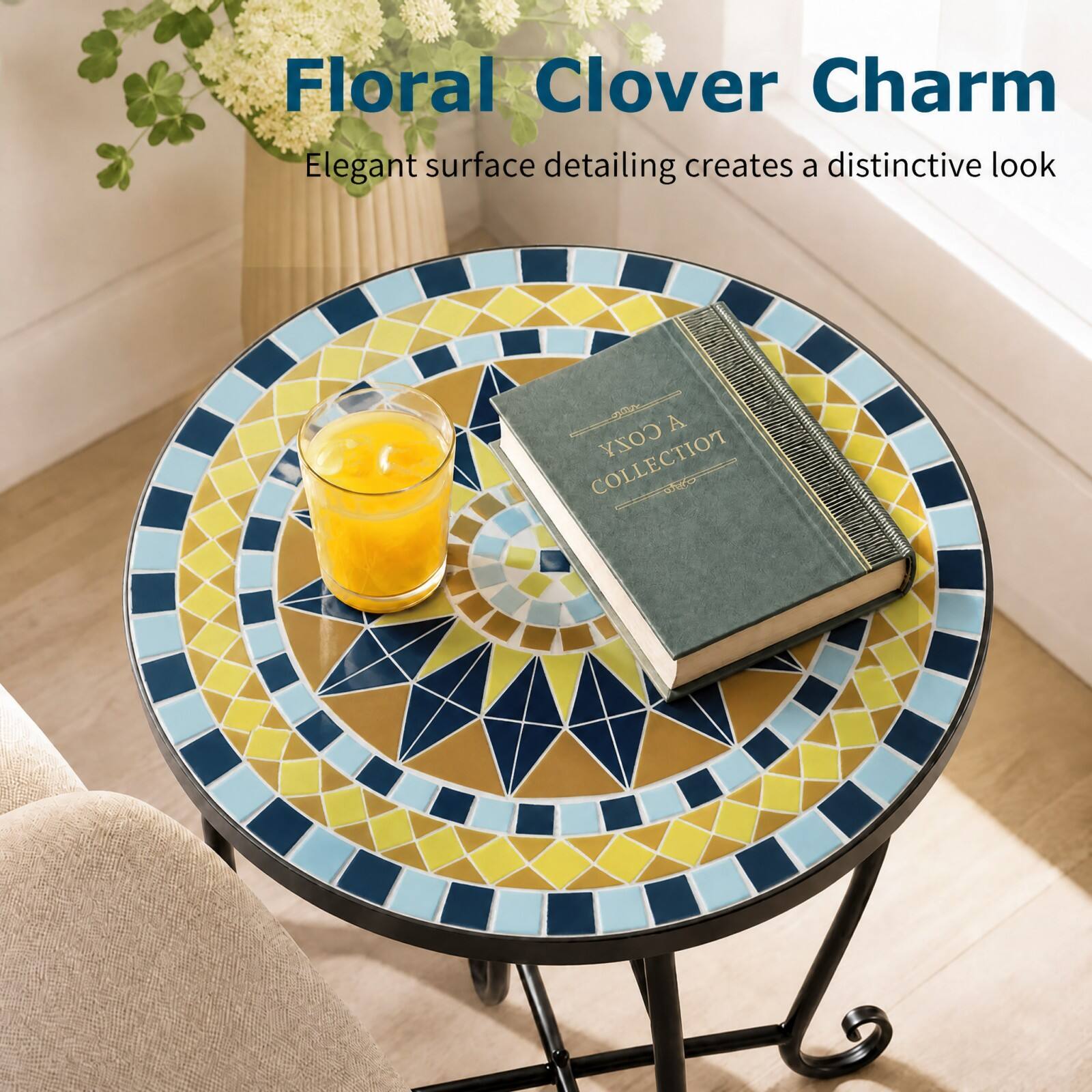Floral Clover Charm  
Elegant surface detailing creates a distinctive look