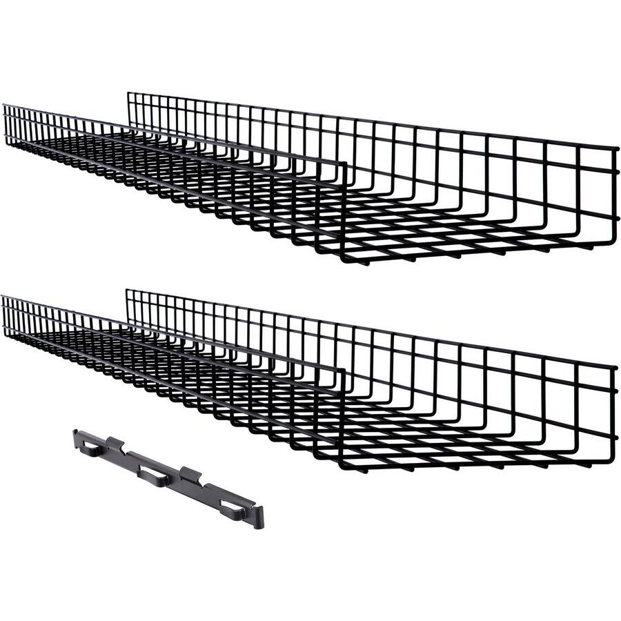 Alt View 5. Tripp Lite - WIRE MESH CABLE TRAY 2 PACK 300 X 100 X 1500MM 12IN X 4IN X5FT - Black.