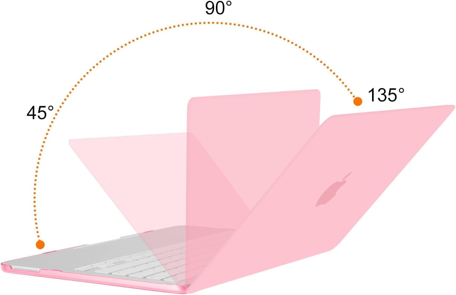 Angle. mosiso - Protective Hard Shell Case for MacBook Neo 13 inch Model A3404 (2026) - Pink.