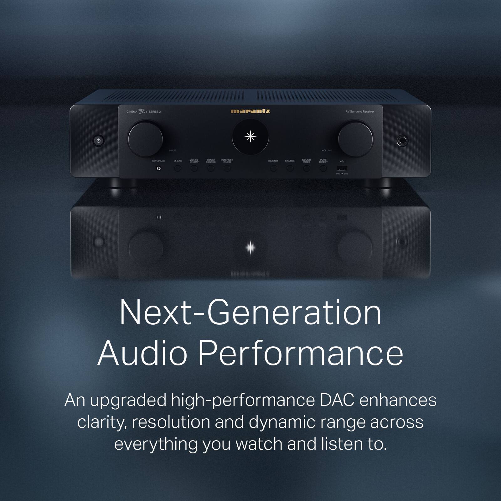 Next-Generation Audio Performance

An upgraded high-performance DAC enhances clarity, resolution and dynamic range across everything you watch and listen to.