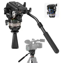 Neewer - Fluid Head Tripod with Dynamic Counterbalance - 6-Level Balance & 4-Level Damping (18lb Load) - Black