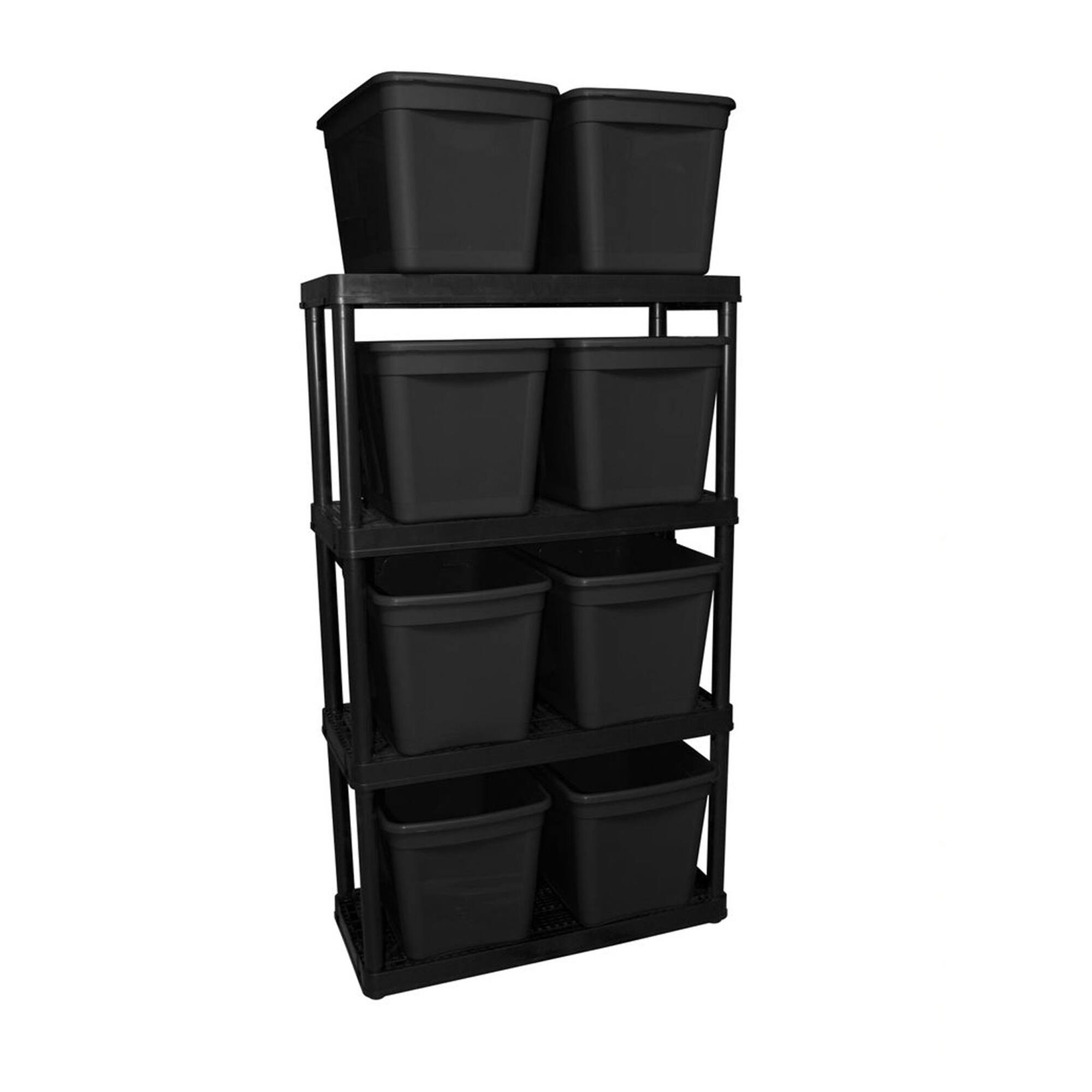Alt View 8. Gracious Living - Gracious Living 4 Shelf Fixed Height Medium Duty Storage Unit, Black (3 Pack) - Black.