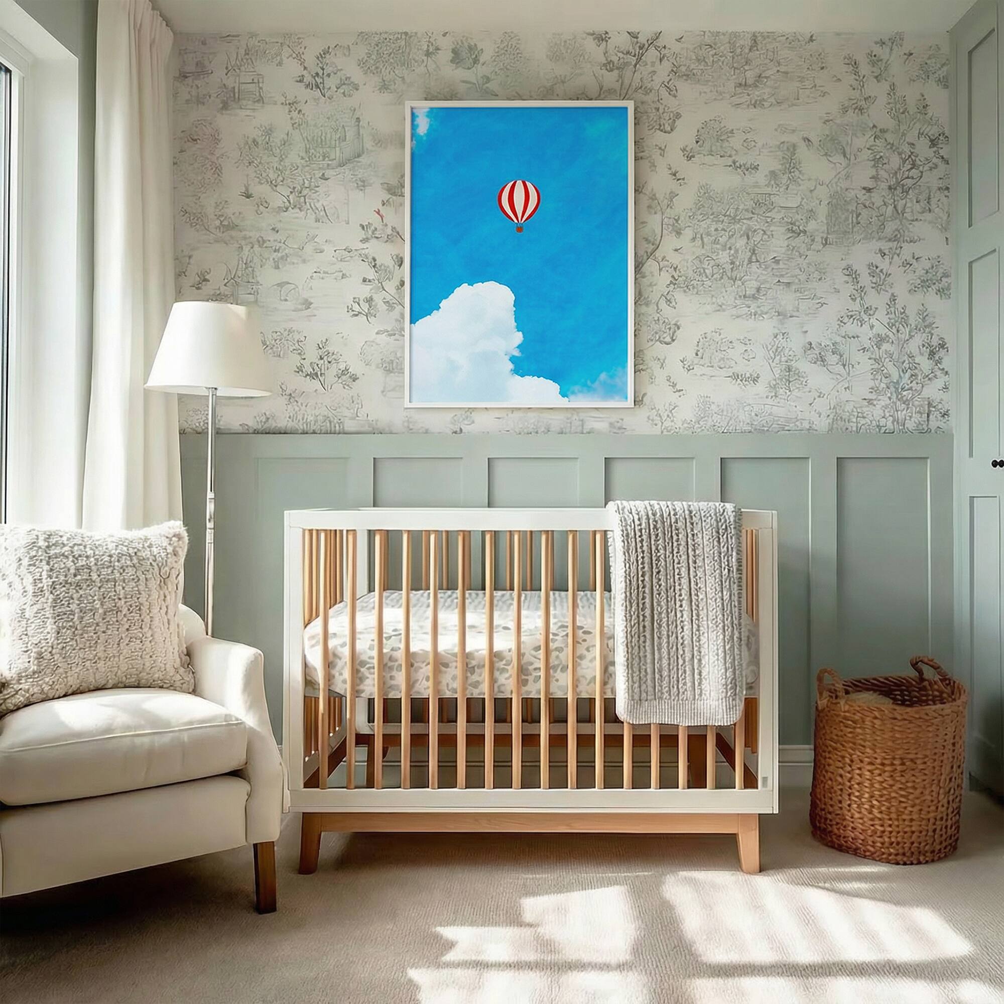 Alt View 5. HOMLUX - 1 Piece Framed Hot Air Balloon Canvas Wall Art Sky Cloud Landscape Wall Decor Decorative Canvas Print 36 in. x 24 in. - Multi-Colored.