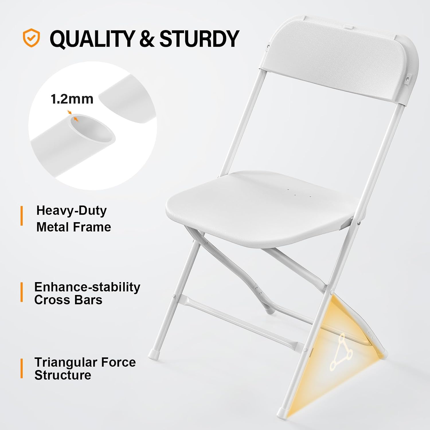 QUALITY & STURDY

1.2mm Heavy-Duty Metal Frame

Enhance-stability Cross Bars

Triangular Force Structure