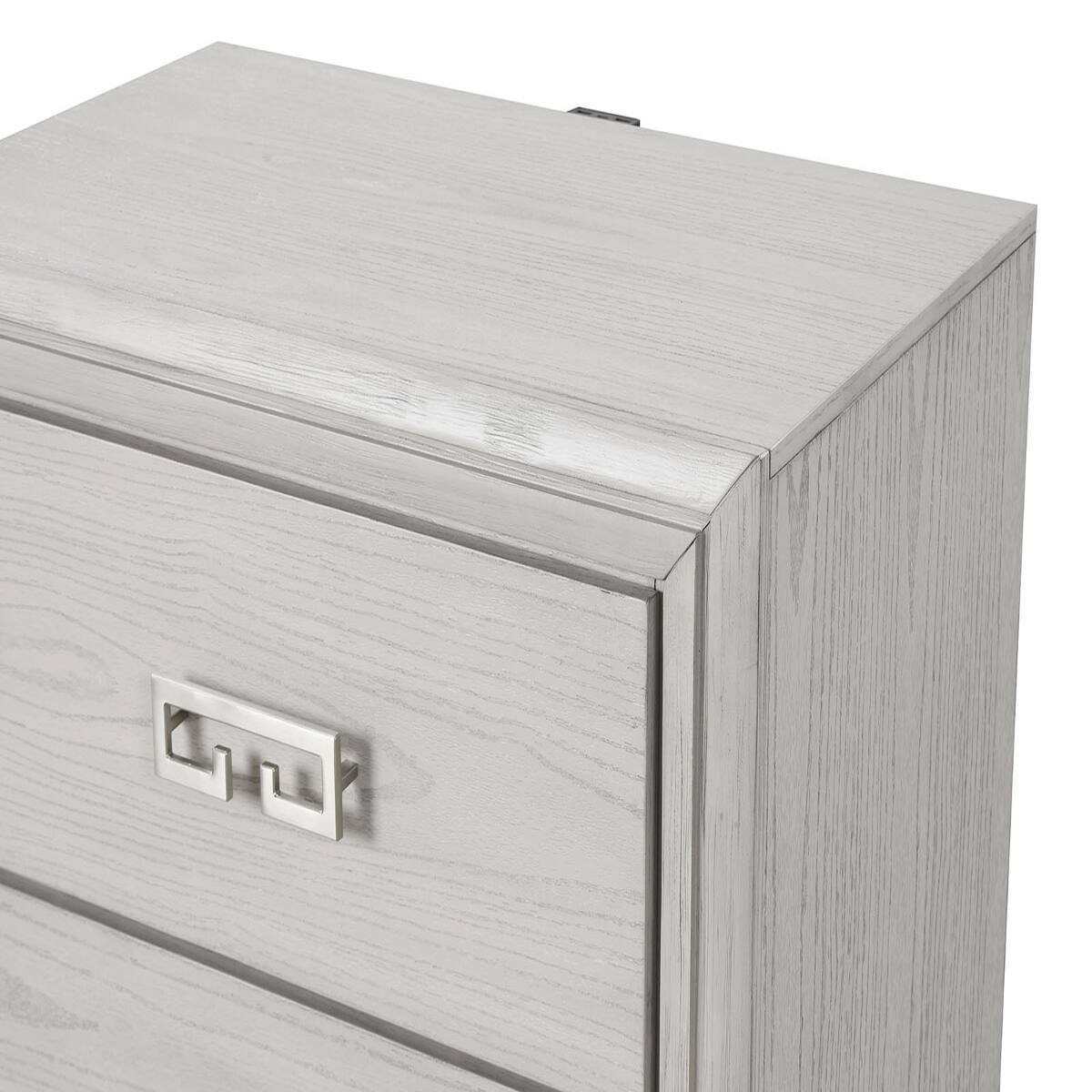 Loheer Nightstand with USB Ports and Two Drawers Rustic White - Best Buy