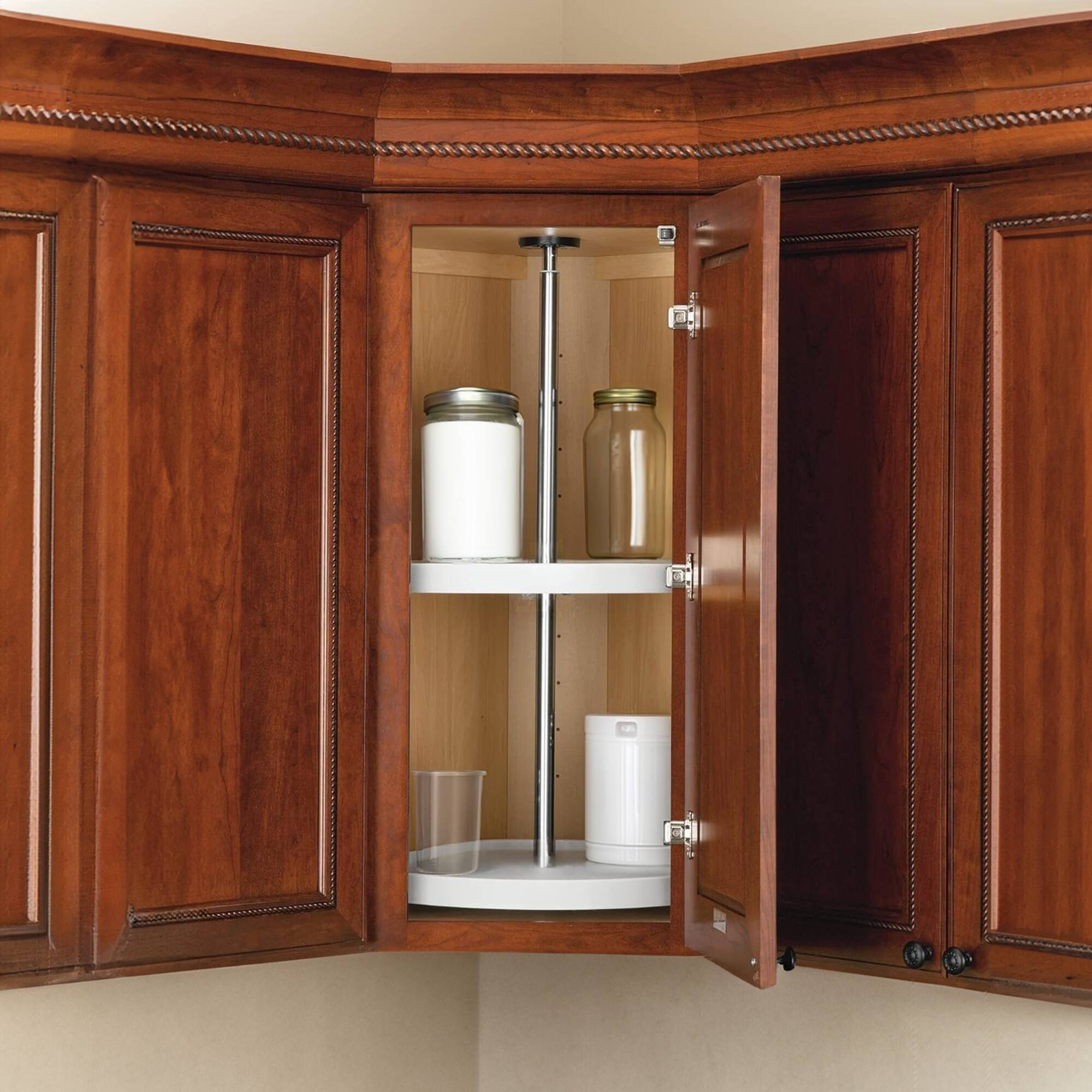 Alt View 1. Rev-A-Shelf - Rev-A-Shelf 18'' Lazy Susan Full-Circle Polymer 2-Shelf, White, 6012-18-11-52 - White.