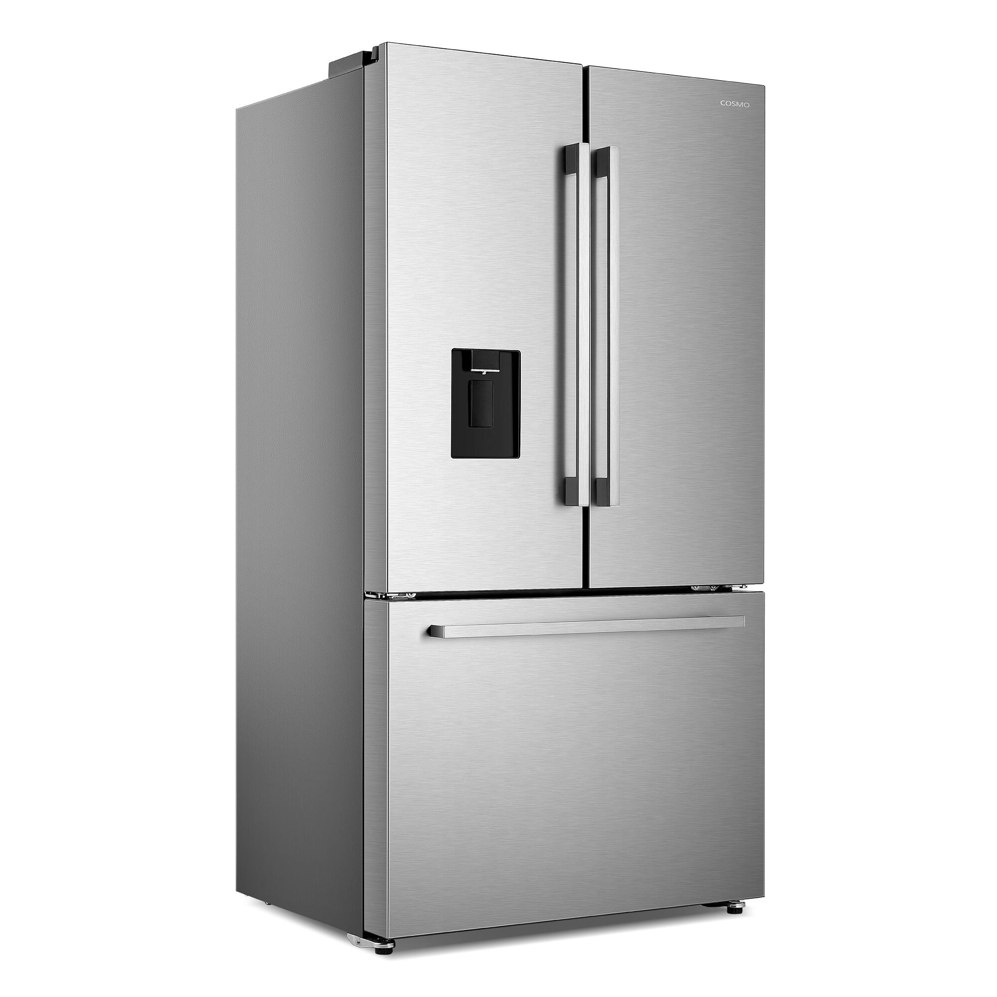 Alt View 1. COSMO - COS-FDR223GWSS 22.4 cu. ft. 3-Door French Door Refrigerator with Water Dispenser and Automatic Ice Maker - Stainless Steel.
