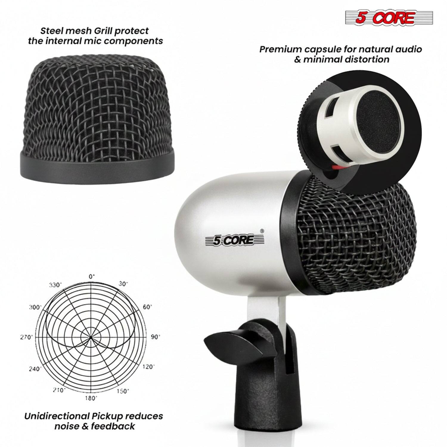 Steel mesh Grill protect the internal mic components

5 CORE

Premium capsule for natural audio & minimal distortion

Unidirectional Pickup reduces noise & feedback