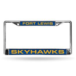 Rico Industries - Fort Lewis Skyhawks Chrome Metal Laser Cut License Plate Frame - Multi