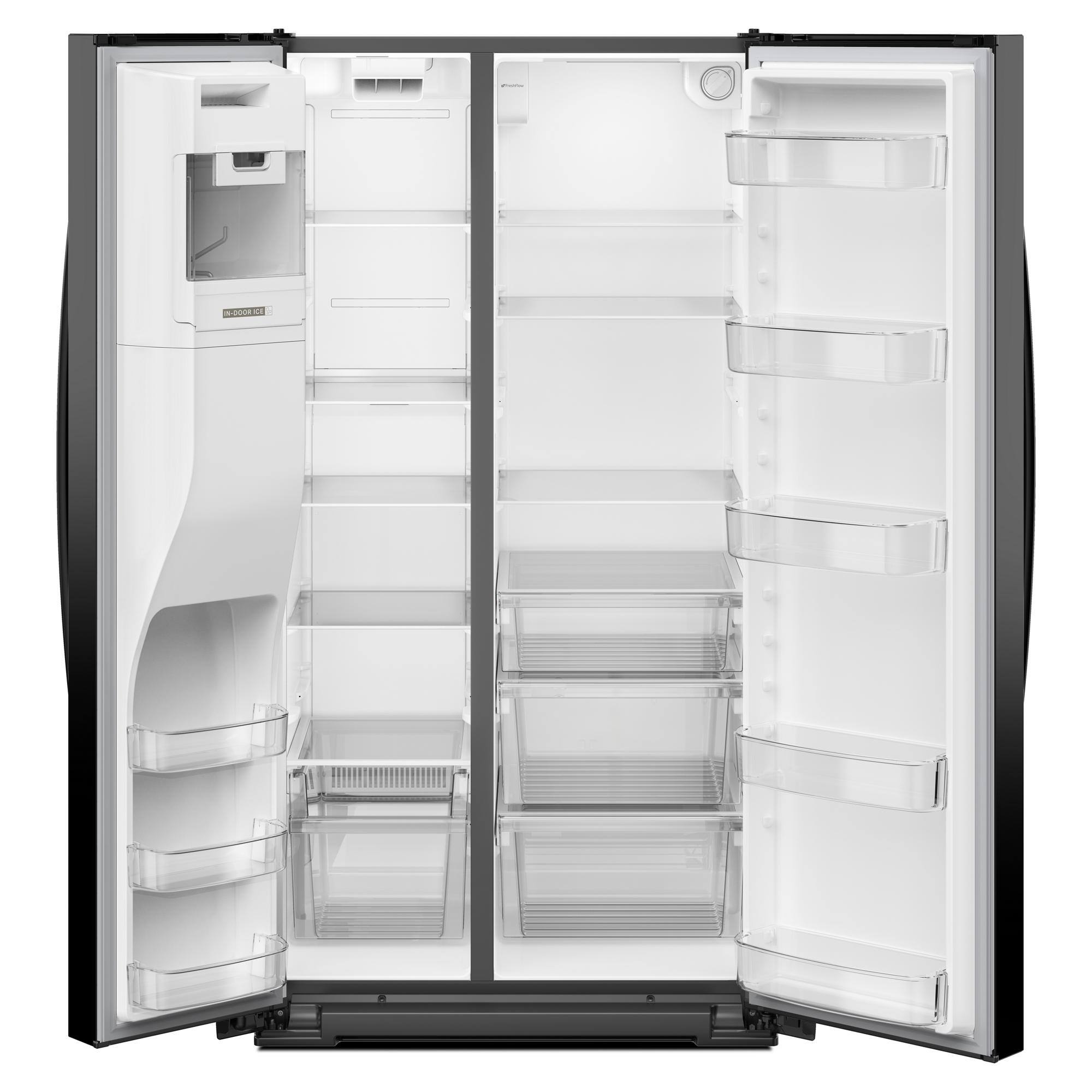 Angle. Whirlpool - 28.7 Cu. Ft. Side-by-Side Refrigerator with TruCool System - Black.
