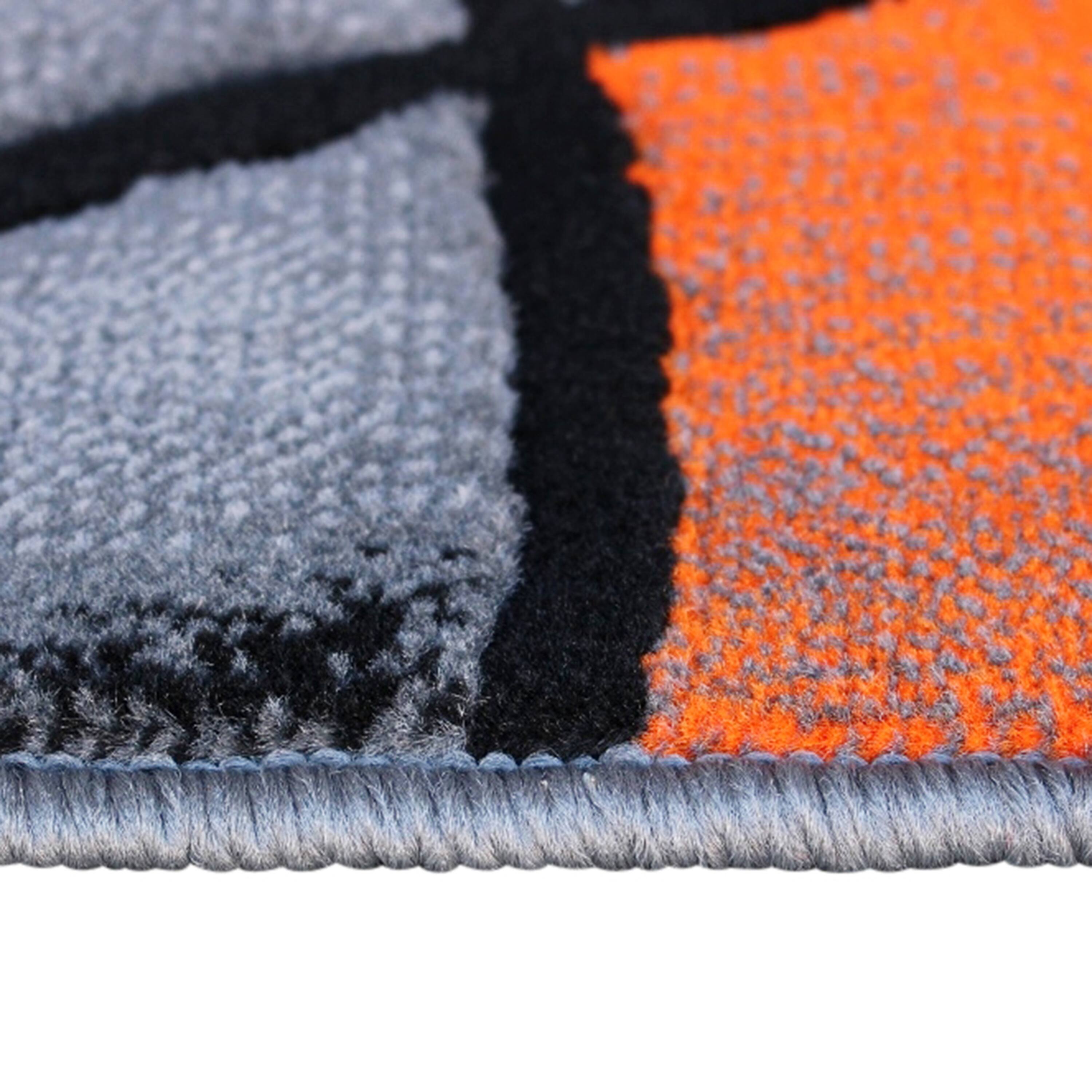 Alt View 5. Emma + Oliver - Urbane Contemporary Abstract Geometric Olefin Accent Rug in Gradient Shades with Natural Jute Backing - Orange.