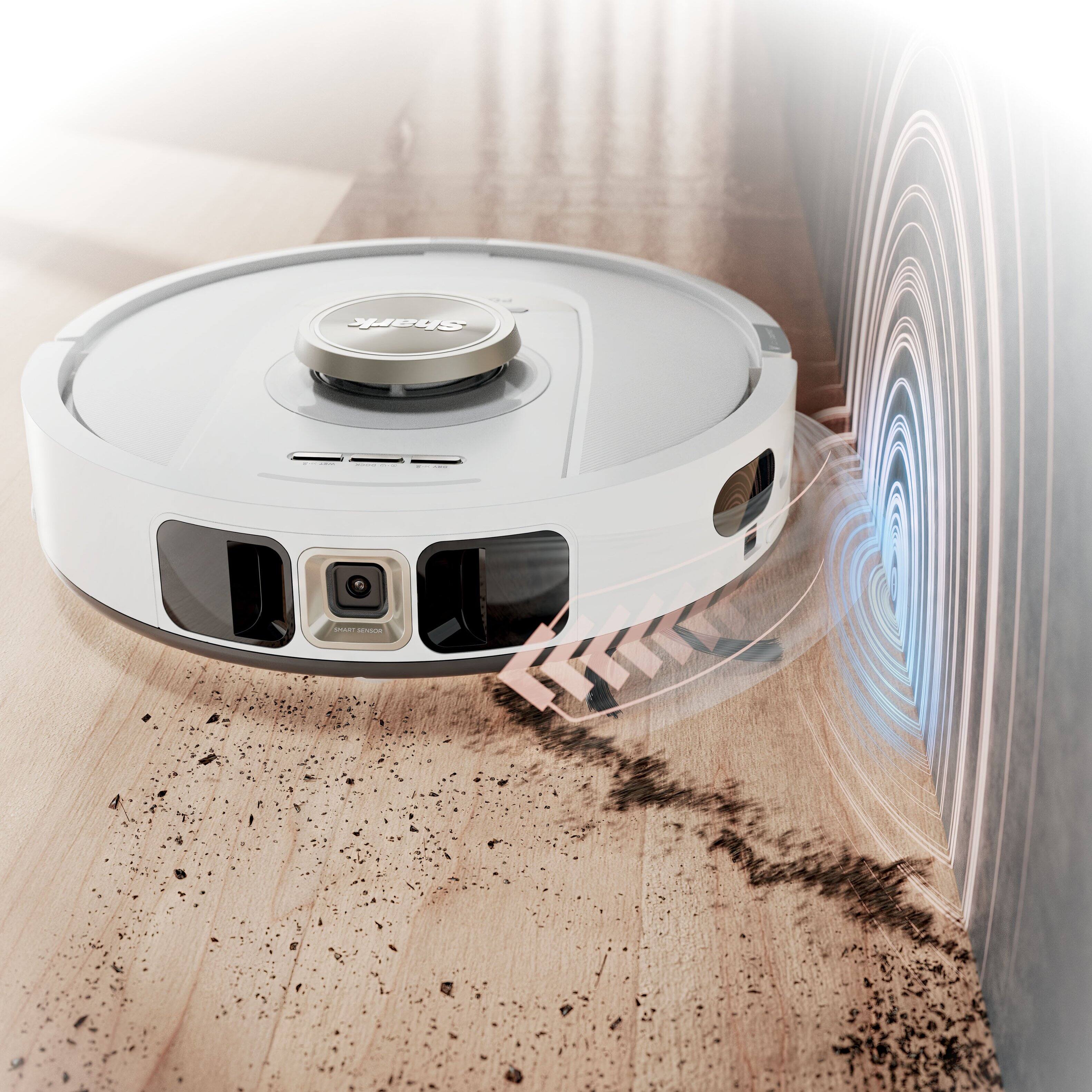 Back. Shark - Shark PowerDetect 2-in-1 Robot Vacuum and Mop with NeverTouch Pro Base - White.