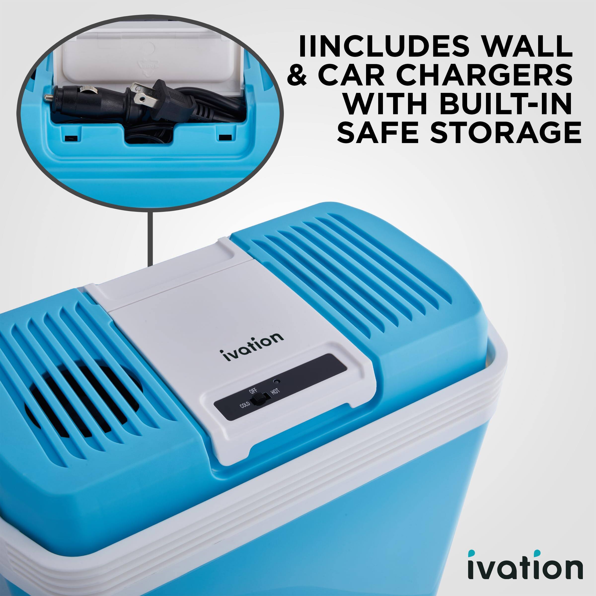 IINCLUDES WALL & CAR CHARGERS WITH BUILT-IN SAFE STORAGE ivation