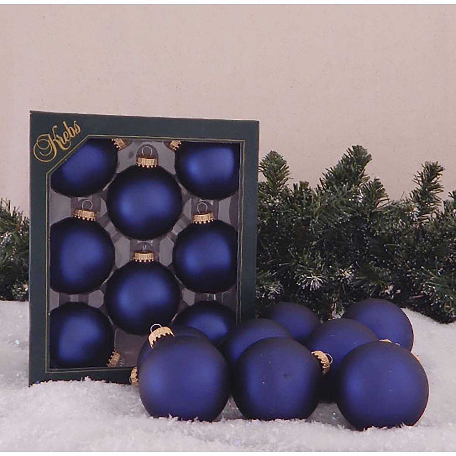 Angle. Krebs - Christmas by Krebs Midnight Haze Ball Ornaments 2-5/8 in. (Case of 12) - Blue.
