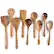 Front. Sugift - 9-Piece Natural Teak Wooden Kitchen Utensils Set - Brwon.