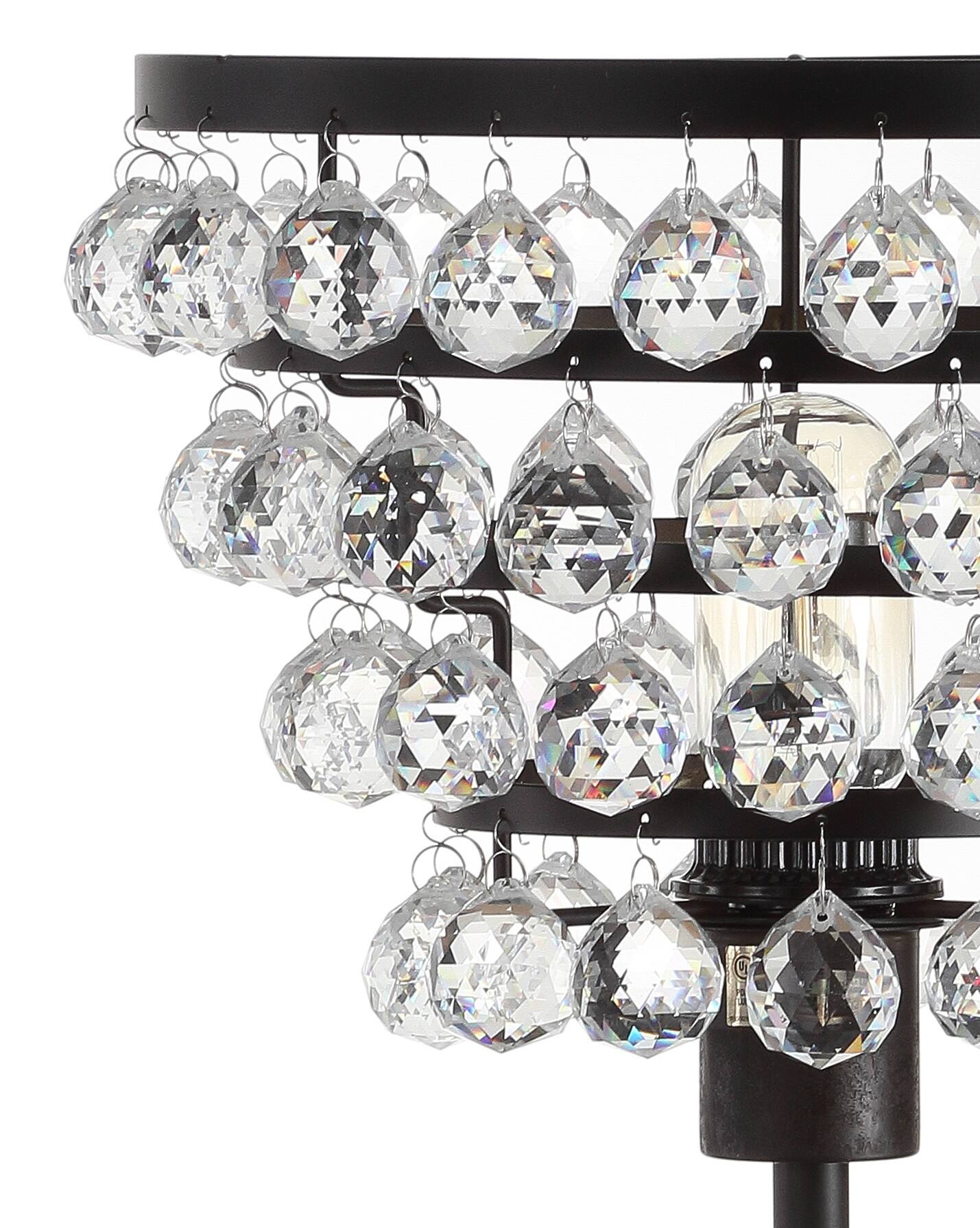 Alt View 3. Jonathan Y - Buckingham 25" Crystal/Metal Table Lamp, Bronze/Clear - Bronze.