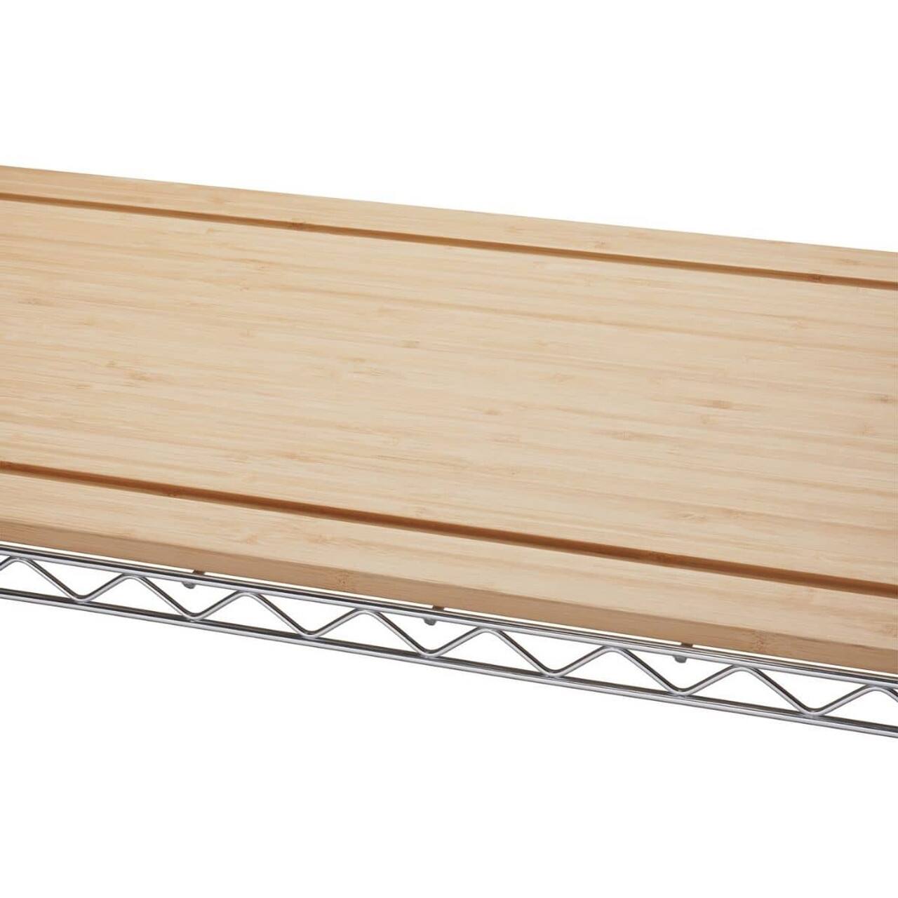 Alt View 13. TRINITY - EcoStorage 4-Tier 36x14x60 Commercial Baker's Rack Chrome - Chrome.