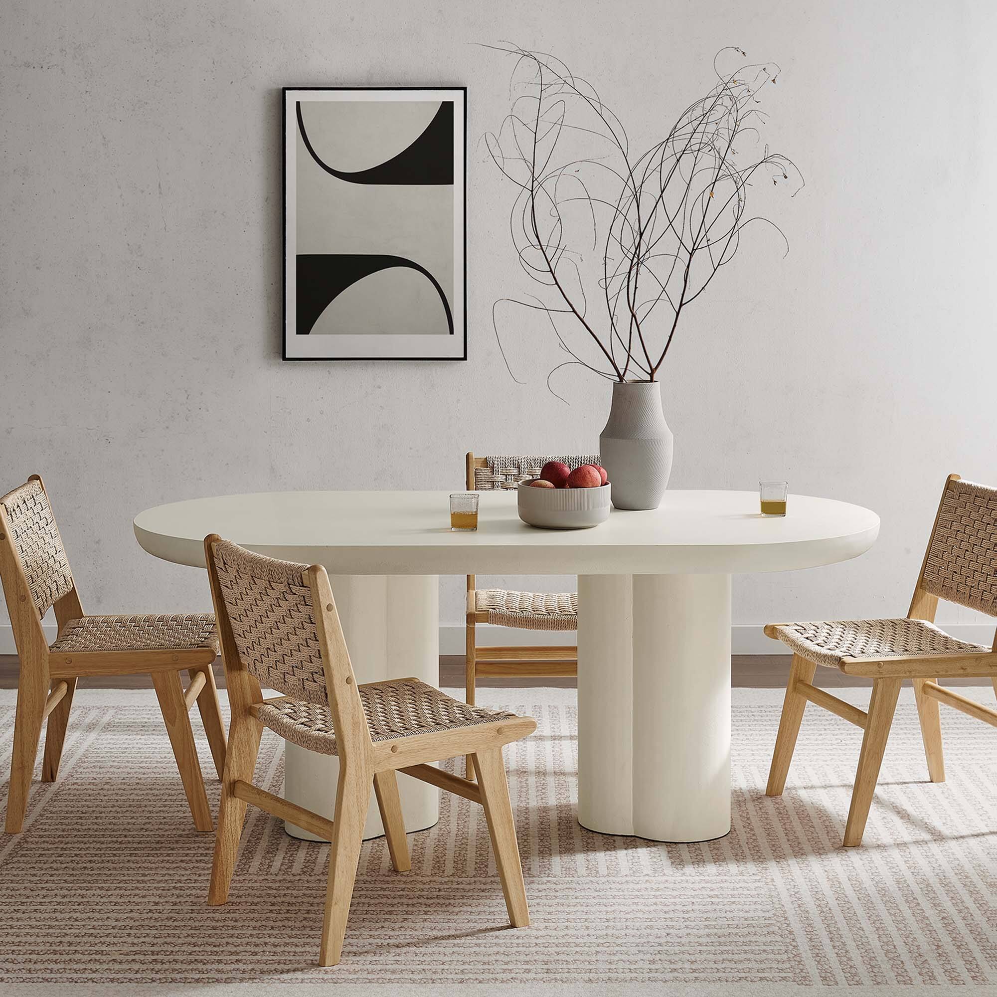Alt View 7. Modway - Caspian 72" Oval Concrete Dining Table by Modway - White.