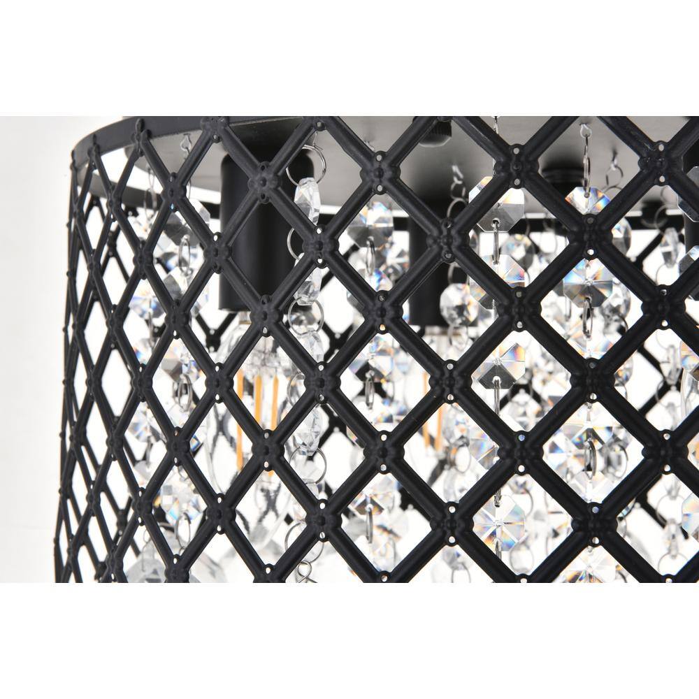 Left. Living District - Tully 4 light Matte Black Flush Mount - Matte Black And Clear.