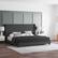Front. Emma + Oliver - Upholstered Platform Bed with Wingback Headboard - Charcoal.