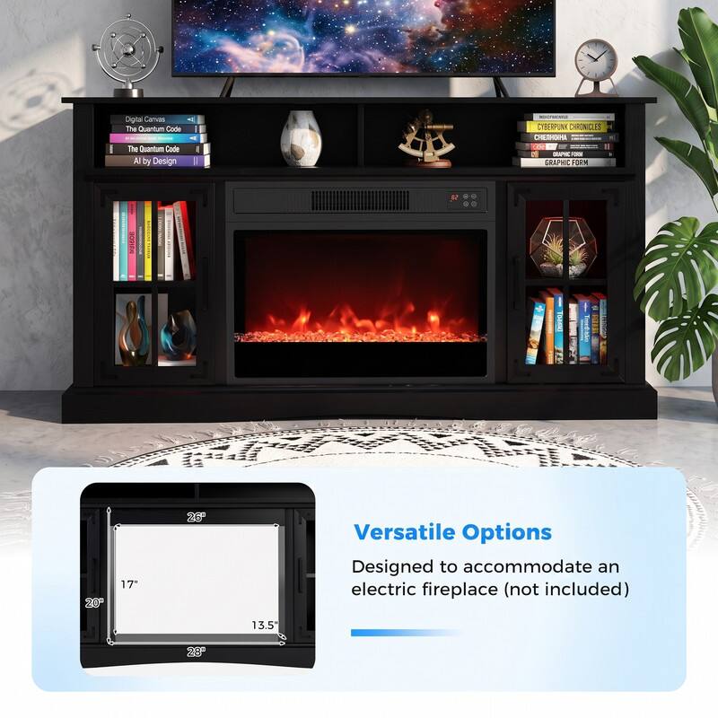 Digital Canvas  
The Quantum Code  
The Quantum Code  
AI by Design  

MOICFIMENTUR CYBERPUNK CHRONICLES CHENHOIHA CRAPHIC FO FORM GRAPHIC FORM  

20  
17"  
26  

Versatile Options  
Designed to accommodate an electric fireplace (not included)  
13.5'  
28"