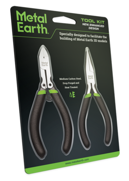 Metal Earth - 2-Piece Tool Kit, Enhanced Design - Silver