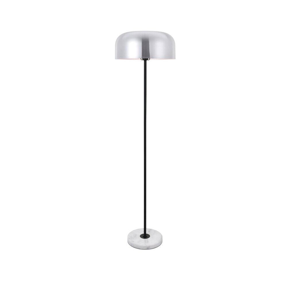 Alt View 6. Living District - Exemplar 1 Light Brushed Nickel Floor Lamp - Brushed Nickel And Black And White.