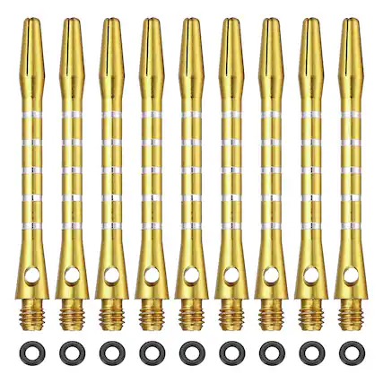 Front. Unique Bargains - Dart Shafts for Steel Tip, Medium 2BA Thread Aluminum Shaft Set, 48mm & 11 Set - Fits Darts Training/Sharpener - Gold.