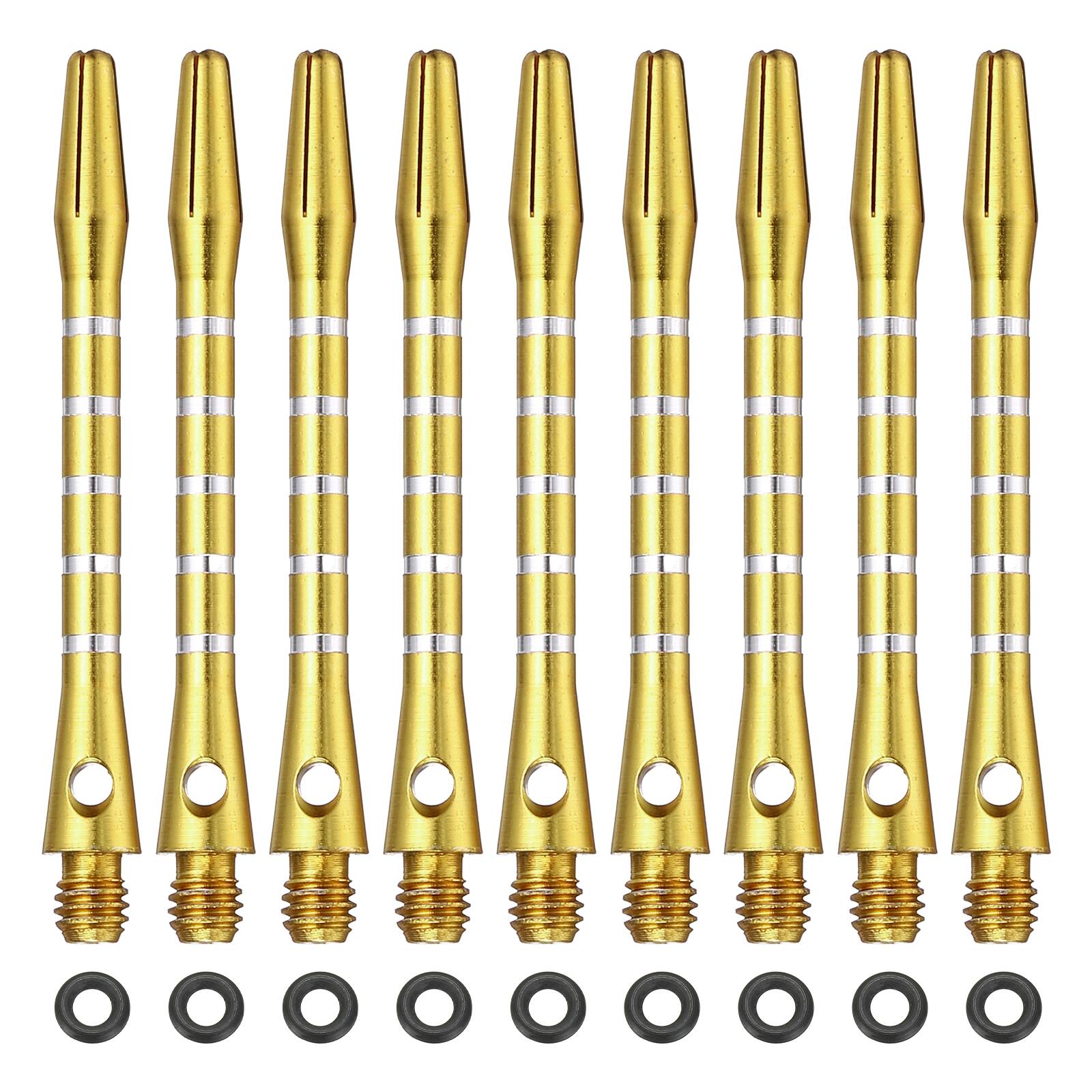 Front. Unique Bargains - Dart Shafts for Steel Tip, Medium 2BA Thread Aluminum Shaft Set, 48mm & 11 Set - Fits Darts Training/Sharpener - Gold.
