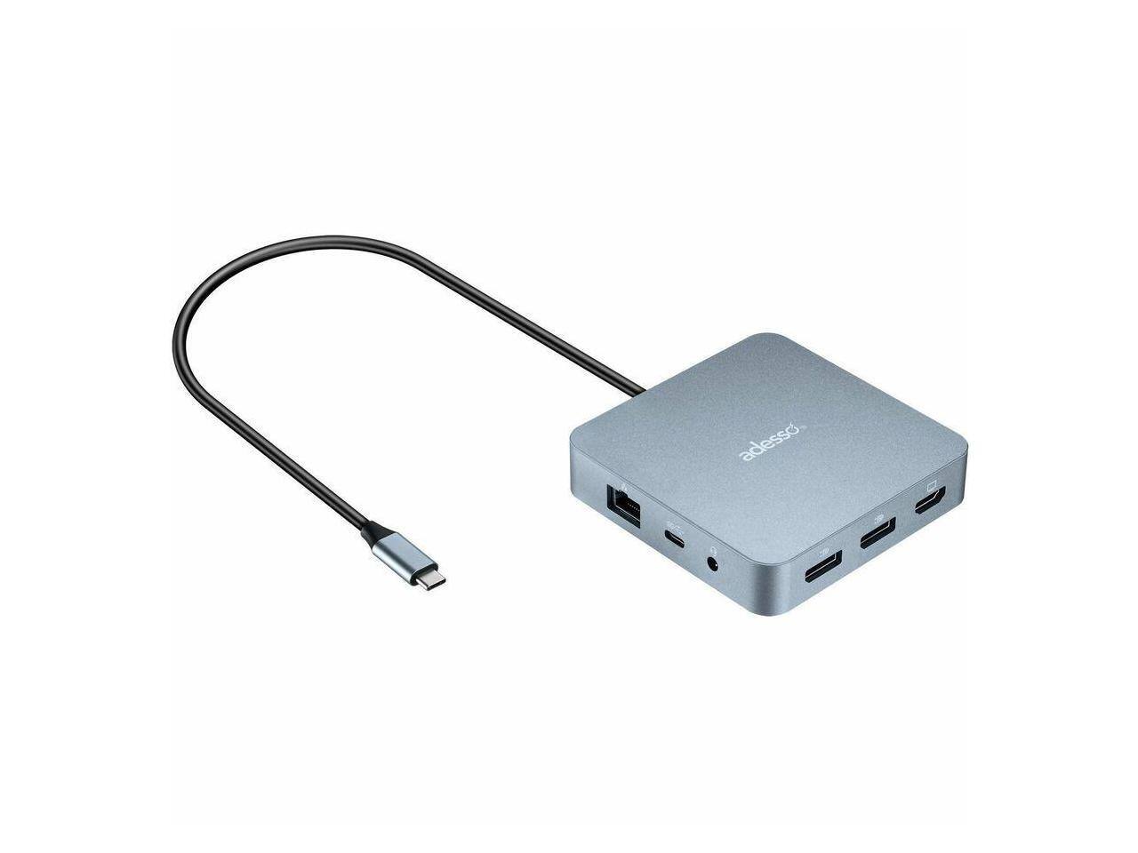 Alt View 4. Adesso - Adesso AUH-4051 Docking Station - 65W USB-C, 3 Displays, 4K/8K, 5 USB Ports - Black.